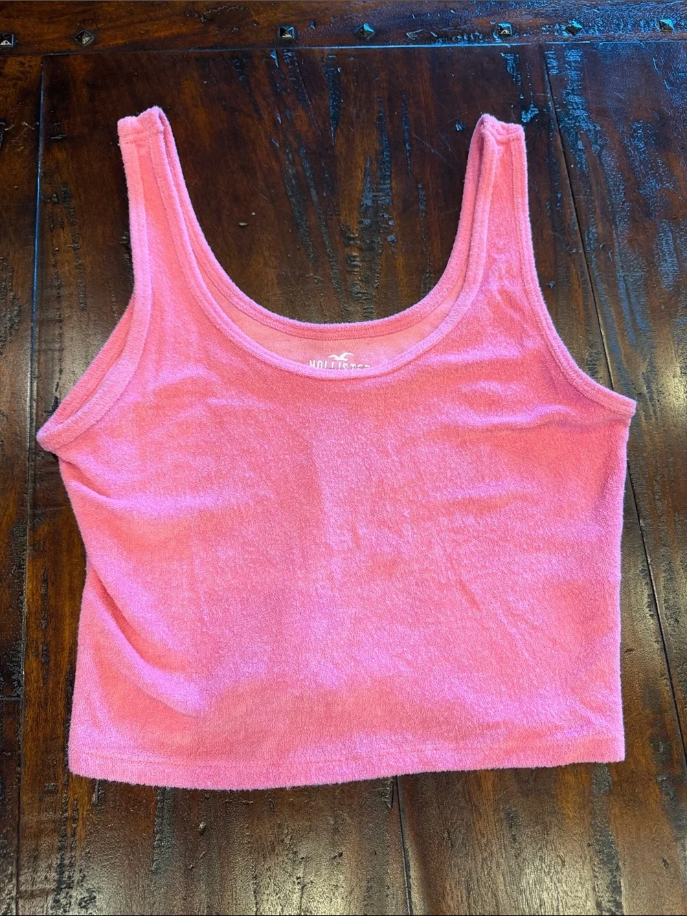 Hollister Pink Terry Scoop Crop Tank